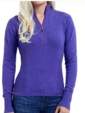 Women's Purple Half-Zip Sweater Pullover Sz XL